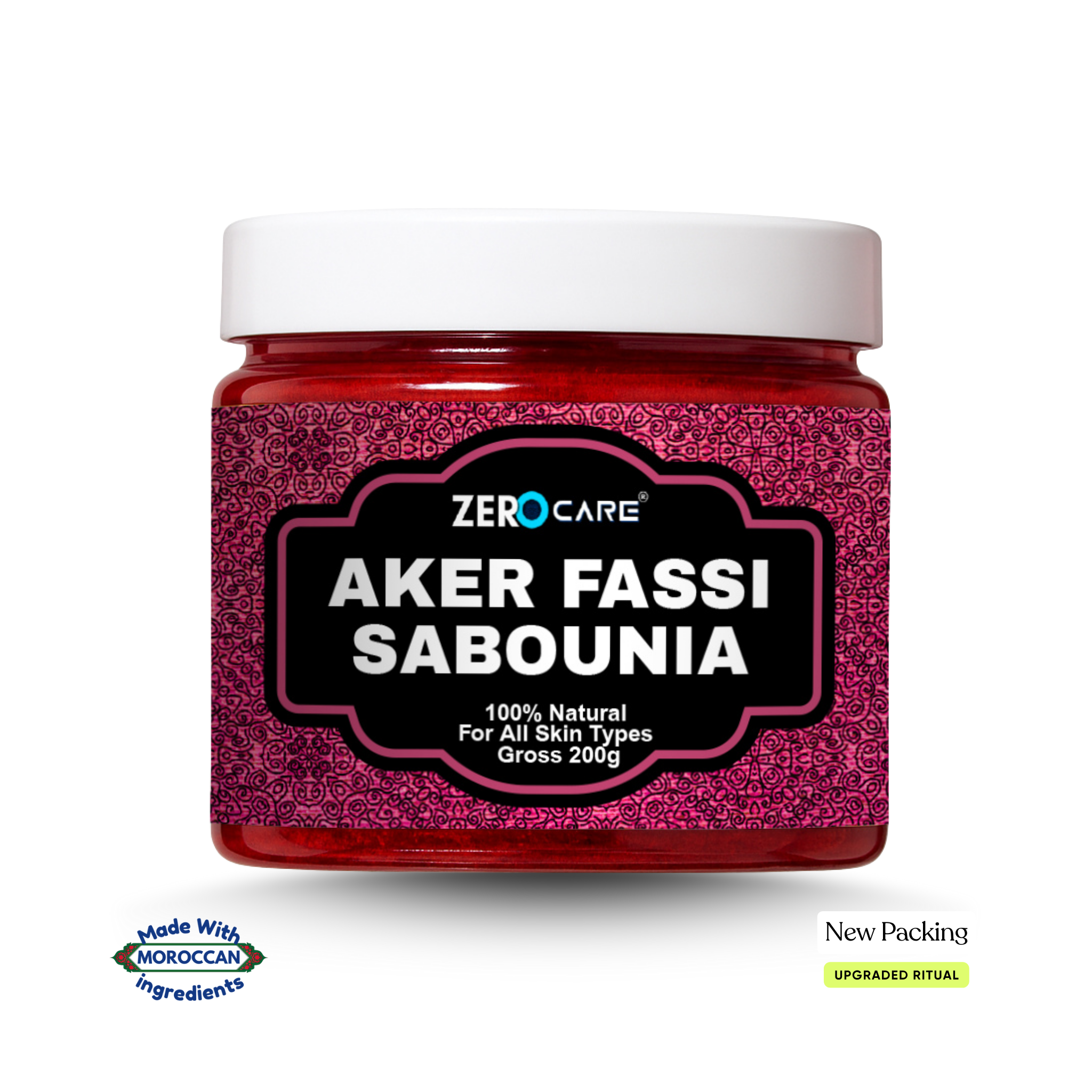 Aker Fassi Sabounia 200ml - Moroccan Pink Glow Soap - Zero Care