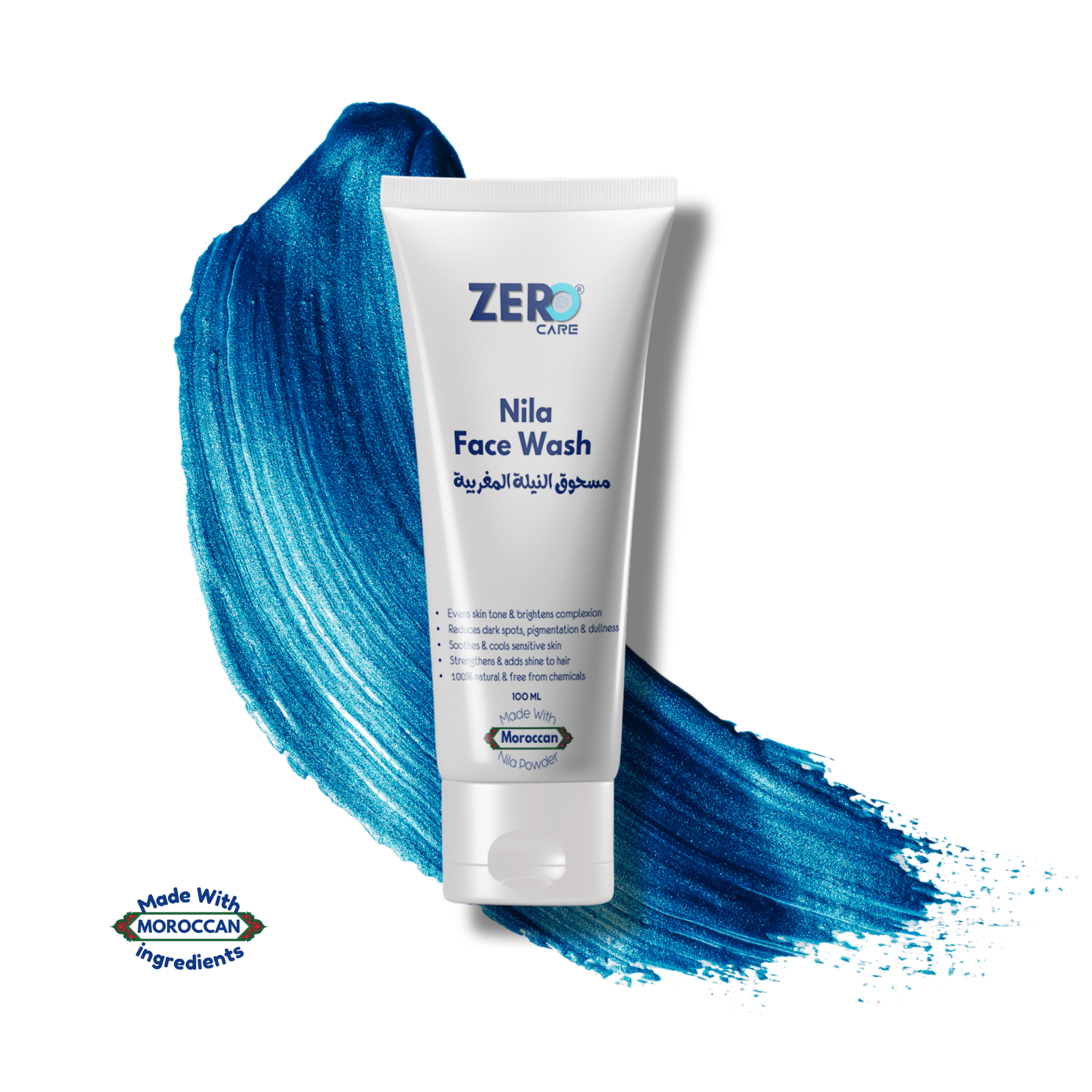 Moroccan Nila Face Wash - Blue Nila brightening cleanser for glowing skin by Zero Care Pakistan