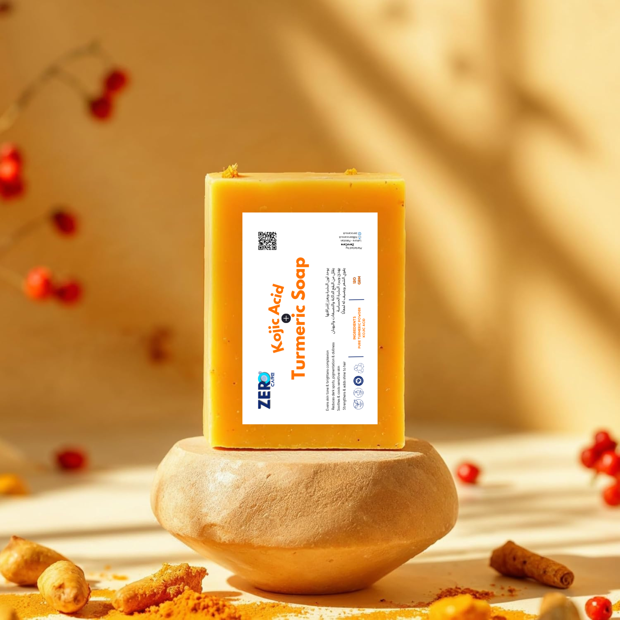 Turmeric + Kojic Acid Soap Bar - Zero Care Pakistan